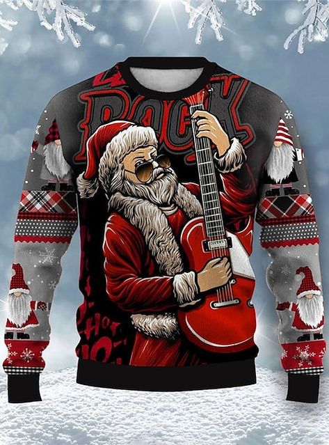 Male Sweaters, Jumper Pattern, Mens Ugly Christmas Sweater, Mens Pullover Sweater, Mens Cardigan Sweater, Funny Sweaters, Snowflake Design, Santa Clause, Knit Style