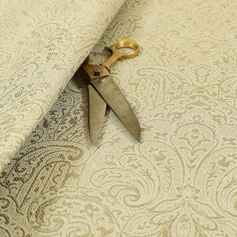 Redbrick Mill Fabrics Royal Damask Pattern Lightweight Chenille Cream Beige Upholstery Curtain Fabrics (10cm x 8cm Sample) : Amazon.co.uk: Home & Kitchen Curtain Fabrics, Cream Beige, Damask Pattern, Curtain Fabric, Fabric Width, Furniture Projects, Soft Furnishings, Upholstery Fabric, Damask