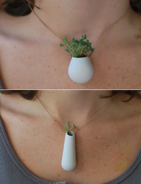 Wearable Plant, Funny Necklace, Eco Friendly Necklace, Natural Necklace, Plant Jewelry, Cute Necklace, Ceramic Jewelry, Diy Schmuck, Bijoux Diy