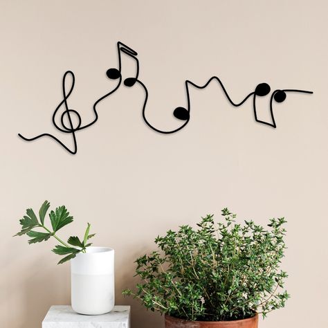 ⚡️Music Notes Wall Art, Unique Musical Wall Decor, Music Wall Art, Music Lover Gift, Modern Wall Art, Unique Metal Wall Decor  Sizes:  - 12 inches     - 14 inches       - 18 inches       - 24 inches       - 30 inches       - 36 inches               🛠 Material : 2mm. Steel. Light and robust. (Steel produced with high quality.) 🌈 Color : Black Paint. 🌈 Paint : Powder Coated Hammered copper powder coated; made for indoor and outdoor. 📦 Packaging : Sturdy box suitable for gift. FAQ ✅ Where is yo Room Inspo Wall Paint, Music Note Wall Decor, Music Related Room Decor, Earthy Music Room, Bedroom Decor Music Theme, Music Vinyl Wall Decor, Music Themed Apartment, Music Wall Decor Art Ideas, Music Bathroom Decor