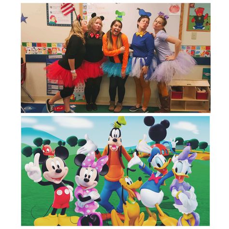 Our Mickey Mouse clubhouse costumes at work! Mickey Group Costume, Mickey And Friends Costumes, Mickey Mouse Clubhouse Halloween Costume, Mickey Mouse Group Costume, Mickey And Friends Halloween Costumes, Mickey Family Costumes, Mickey Mouse Clubhouse Costumes, Mickey Mouse Family Costume, Disney Group Halloween Costumes