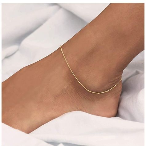 Beautiful 14k Gold Plated Satellite Chain Anklet Superb Quality Meant To Withstand Water And Sun Exposure. Adjustable Length: Approximately 8.5” With 2” Extender For A Perfect Fit. Beautiful Anklet You Will Fall In Love With! Comes With Jewelry Pouch Available In Silver In My Other Listing Silver Payal, Cute Anklets, Bracelet Packaging, Beautiful Anklet, Royal Prince, Gold Anklet, Monogram Ring, Bangles Bracelets, Jewellery Earrings