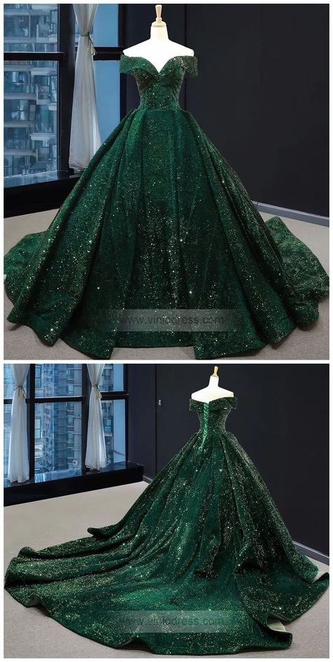 Popular Loner, Sparkly Ball Gown, Emerald Green Prom Dress, Vintage Ball Gowns, Green Wedding Dresses, Green Prom, Prom Dress Plus Size, Vintage Prom, Gowns Prom