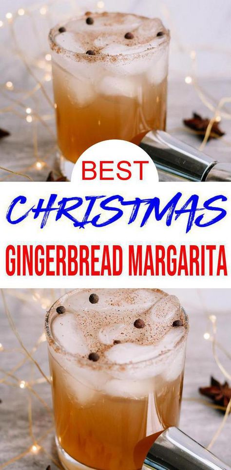 Gingerbread Margarita, Alcohol Drink Ideas, Margarita Simple, Gingerbread Cocktail, Holiday Shots, Christmas Beverages, Holiday Margaritas, Fall Beverages, Margarita Tequila