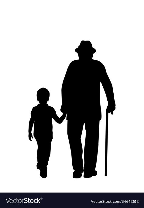 Grandfather Silhouette, Tattoo Ideas Males, Black N White Images, Silhouette Art, Family Day, Happy Father, Happy Fathers Day, Black Art, Transparent Png