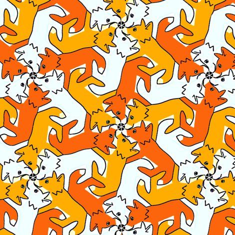 Red Modular, Tessellation Art, Tessellation Patterns, Eclectic House, Fox Fabric, Orange Fox, Organic Cotton Knit Fabric, Spoonflower Fabric, Easy Drawings