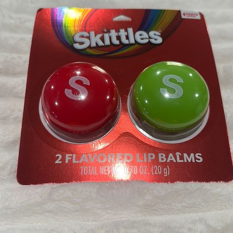 Skittles Flavored Lip Balm. Fun Makeup Products, Skin Care Supplies, Candy Lips, Lip Gloss Balm, Lip Balm Collection, Flavored Lip Gloss, Nice Lips, Lip Gloss Collection, Flavored Lip Balm