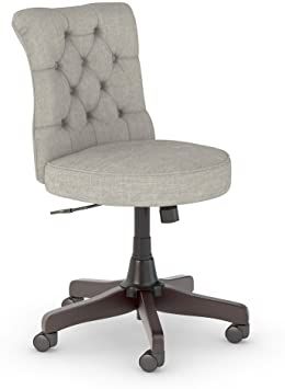 Bush Furniture Fairview Mid Back Tufted Office Chair, Light Gray Fabric Tufted Office Chair, Modern Farmhouse Furniture, Light Gray Fabric, Adjustable Office Chair, Ergonomic Seating, Home Office Furniture Sets, Adjustable Chairs, Tufted Chair, Tan Fabric