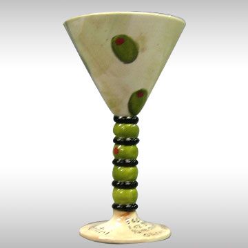 Olives martini_glass Ceramic Glasses Pottery, Martini Table, Wine Glass Pottery, Pottery Wine Glasses, Clay Wine Cup, Ceramic Martini Glasses, Martini Olives, Martini Glasses, Fine Ceramic