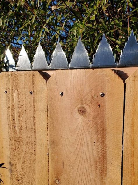 Anti climb security fence spikes are specifically designed for use on fencing and gates around your home/property to increase levels of security against intrusion, damage and acts of vandalism.  🌟 Listing is for a set of 10 fence spikes. Made from sturdy 14 gauge steel with very sharp points.  ・2.25" wide x 3" tall x 1.5" deep ・Two predrilled holes for screwing securely to the top of your fence or gate. Screws not included. ・Extremely sharp points. Spikes are raw unfinished steel. ・Sold as a set of 10. These spikes can be placed side-by-side, or spaced apart for more coverage. Mounting hardware is not included but can be added in the drop-down menu. Warning  wear cut resistant gloves  when handling/installing  spikes. Sharp! handle with care. It is recommended to post visible do not climb Chain Link Fence Cover, Farm Fence Gate, Fencing And Gates, Garden Gates And Fencing, Old Fashioned Drink, Fence Toppers, Boys Bedroom Makeover, Fence Wall, Security Fence