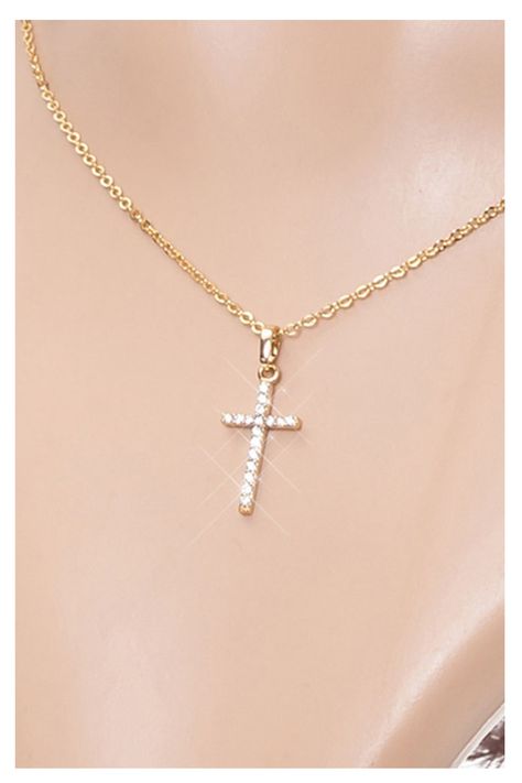 Fashion  Cross Pendants Gold Color Crystal Jesus Cross Pendant Necklace Jewelry Cross Necklace Aesthetic, Necklace Aesthetic, Pendants Gold, Jesus Cross, Cross Pendant Necklace, Color Crystal, Necklace Jewelry, Cross Pendant, Cross Necklace