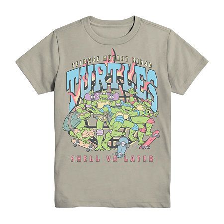 The adventurous brothers are ready to being your little or big boy into action with this graphic t-shirt featuring the Teenage Mutant Ninja Turtles. Made from soft cotton-jersey, this tee has a crew neck and short sleeves.Character: Teenage Mutant Ninja TurtlesClosure Type: Pullover HeadFit: Regular FitNeckline: Crew NeckSleeve Length: Short SleeveFiber Content: 100% CottonFabric Description: JerseyCare: Machine Wash, Tumble DryCountry of Origin: Imported Big Boy, Mutant Ninja, Teenage Mutant Ninja Turtles, Teenage Mutant, Teenage Mutant Ninja, Ninja Turtles, Big Boys, Turtles, Shirts Tops