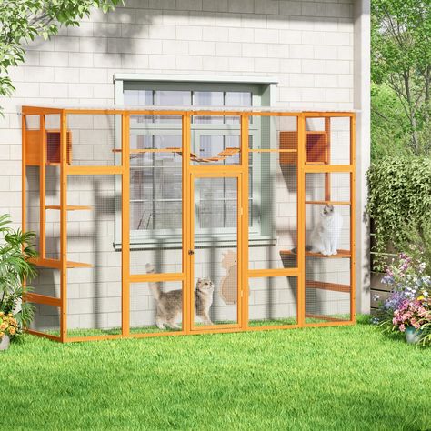 PRICES MAY VARY. 【Extended Window Catio】Transform your window into a spacious outdoor retreat for your feline friends! Our Cat Window Enclosure is expertly designed to create a secure personal cat patio, allowing your cats to safely bask in fresh air and enjoy the soothing sounds of nature. Give your pets the freedom to explore while keeping them safe and sound! 【Ultimate Cat Playground】Our spacious outdoor catio includes 7 platforms, a connecting bridge, a wall-mounted scratching post, and 2 in Cat Playpen, Wooden Cat House, Cats Outside, Cat Patio, Cat Cage, Outdoor Cat Enclosure, Large Door, Cat Playground, Cat Cages