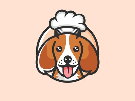 Dog Food Illustration, Dog Bakery Logo, Dog Chef Illustration, Pet Cafe Logo, Dog Cafe Logo Design, Leon Logo, Pet Brand, Cartoon Chef, Cooking Logo