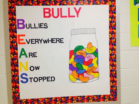 Based on the book Bully Beans by Julia Cook Bully Beans Activities, School Counseling Bulletin Boards, Behavioral Interventions, Counseling Bulletin Boards, Therapeutic Games, Bully Prevention, Friendship Lessons, School Counselor Resources, School Counsellor