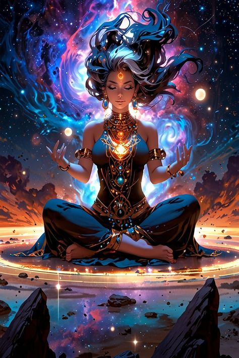 Moon Goddess Art Divine Feminine, Spiritual Woman Divine Feminine Art, Shaman Aesthetic, Goddess Of Time, Gaia Goddess, Divine Feminine Art, Spiritual Photos, Frame By Frame Animation, Black Comics