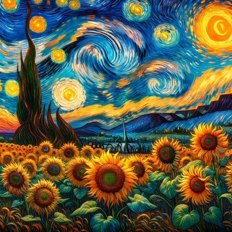 Detailed Tattoos, فنسنت فان جوخ, Van Gogh Wallpaper, Sunflower Artwork, Starry Night Art, Art Gallery Interior, Popular Characters, Witchy Wallpaper, Art Van