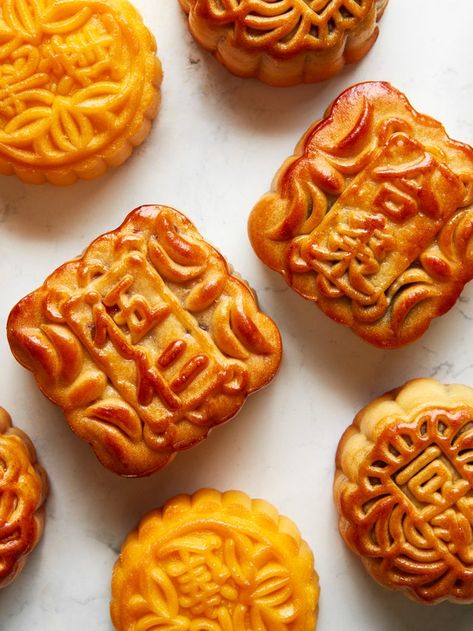 Honey Pistachio Mooncakes Recipe | Epicurious Moon Cake Recipe, Mid Autumn Moon Festival, Honey Pistachio, Autumn Moon Festival, Chinese Moon Cake, Mooncake Recipe, Moon Cakes, Salted Egg Yolk, Autumn Moon