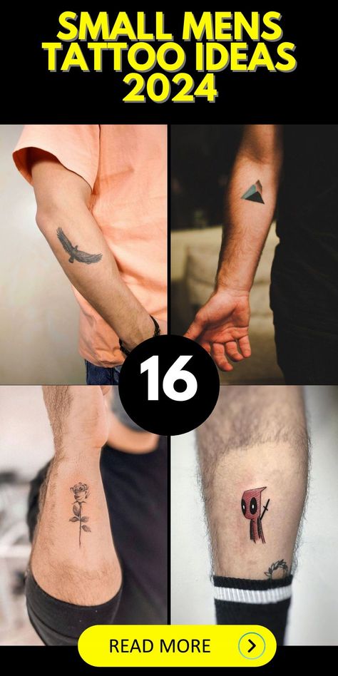 Small mens tattoo ideas for 2024 celebrate the art of self-expression through ink. Whether you're considering chest tattoos that resonate with your life's narrative or prefer the subtlety of simple forearm designs with profound meaning, our collection of tattoo inspiration is curated to help you make a statement that reflects your individuality and artistic vision. Dive into the world of ink and discover the perfect tattoo to express your unique story and personal journey Guys First Tattoo Ideas, Men Tattoo With Meaning, Mens Small Meaningful Tattoos, First Men Tattoo Ideas, Outside Arm Tattoo, Single Tattoos Men, First Time Tattoo Ideas Men, 2024 Tattoo Ideas Men, Men’s Small Tattoos With Meaning