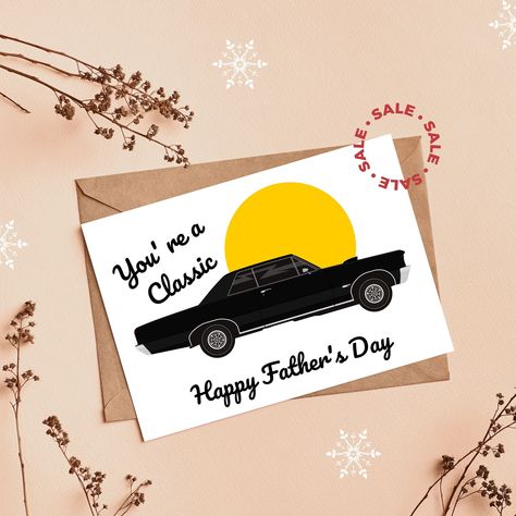 Printable Happy Father's Day Black Car Card for Dad Gift Classic Mustang Meaningful Greetings, Digital Downloadable Card High Quality Prints Father's Day Printable, Car Card, Day Van, 80s Rock, Classic Mustang, Birthday Cards Diy, Diy Car, Happy Father's Day, Automotive Art