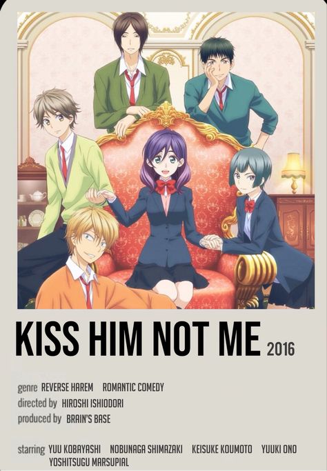 Kiss Him Not Me Minimalist Poster, Kiss Him Not Me Poster, New Animes, Anime Posters Minimalist, Anime Film Poster, Anime Poster Prints, Anime Movie Poster, Minimalist Anime Poster, Kiss Him Not Me