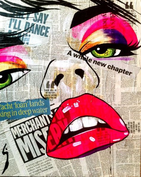 Newspaper Art, Pop Art Drawing, Soyut Sanat Tabloları, Tableau Art, Gcse Art, Pop Art Painting, Art Pop, Art Journals, Graffiti Art