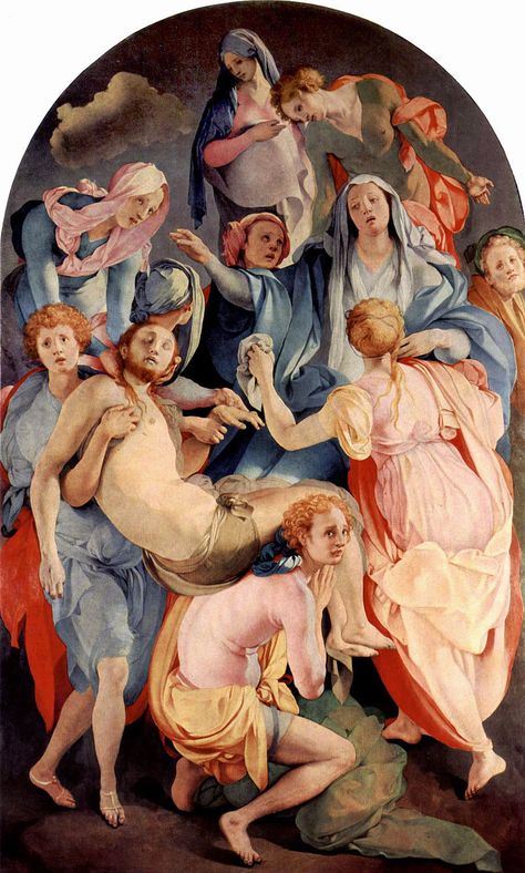 Pontormo- El descendimiento de la Cruz Giorgio Vasari, Main Theme, Oil Painting Reproductions, Caravaggio, Handmade Oil, Painting Reproductions, Chiaroscuro, Rembrandt, Tempera