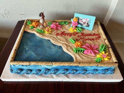 Moana Sheet Cake, Birthday Sheet Cake, Moana Birthday Cake, Girls Cake, Birthday Sheet Cakes, Ocean Birthday, Moana Birthday, Sheet Cakes, Birthday Inspo