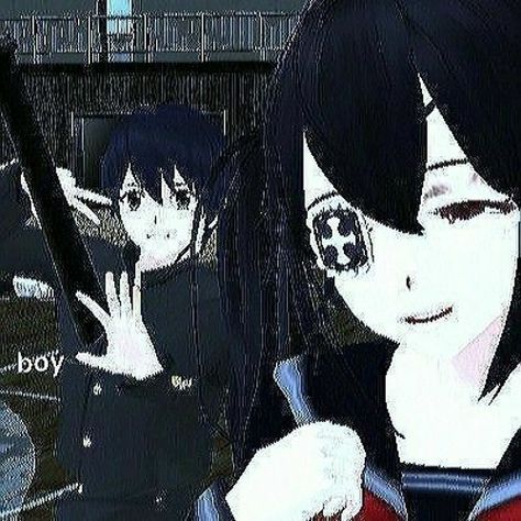 Yandere Simulator Aesthetic, Yandere Simulator Icon, Yandere Simulator Pfp, Emo Anime, Cybergoth Anime, Yandere Games, Black Cartoon Characters, School Simulator, Gothic Anime