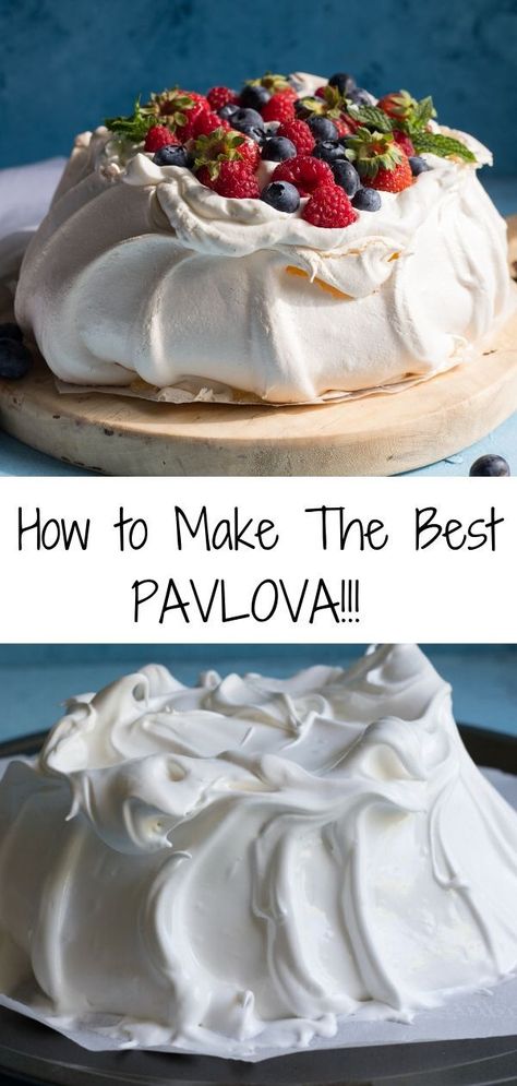 Looking for an elegant dessert to serve at your next dinner party? Look no further! This pavlova is an easy recipe, perfect for a crowd. A classic Australian dessert, the pavlova is definitely a show stopper. This is a gorgeous dessert for all year round, and can be topped with anything from fresh berries, to tropical fruits. Wow your guests by following my tips and tricks and step by step instructions to perfect your pavlova! #pavlova #dessert #dinnerparty #elegantdessert  via @homecookskitchn Pavlova Recipe Easy, Best Pavlova, Australian Desserts, Pavlova Dessert, Pavlova Cake, Meringue Desserts, Pavlova Recipe, Elegant Desserts, Fancy Desserts