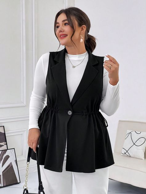 Plus Size Waistcoat, Womens Suit Vest, Business Casual Style, Plus Size Vest, Plus Size Blazers, Plain Vest, Plus Size Blazer, Styles P, Fashion Business Casual