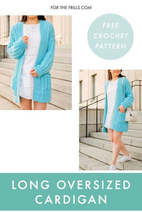 Crochet Ribbed Cardigan Pattern, Knitting Sweaters & Cardigans, Crochet Long Sweater Pattern Free, Easy Crochet Cardigan For Beginners, Crochet Long Cardigan Pattern Free, Long Crochet Sweater, Crochet Cardigan Pattern Free Women, Jaket Crochet, Crochet Sweater Coat