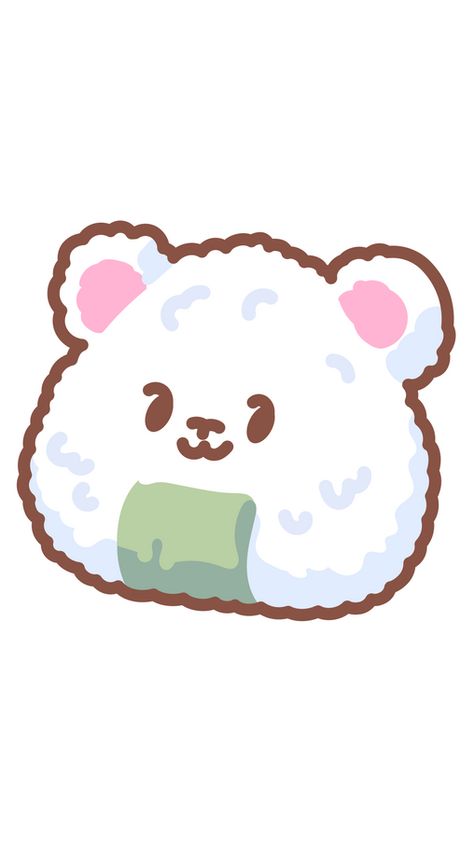 The Cute Onigiri Bear is a beloved character that combines the cuteness of a bear with the charm of a traditional Japanese rice ball, known as onigiri. This delightful fusion creates a unique and... Cute Onigiri, Bear Emoji, Emoji Design, Ball Drawing, Bear Sticker, Bear Drawing, Rice Ball, Japanese Rice, Cartoon Coloring Pages