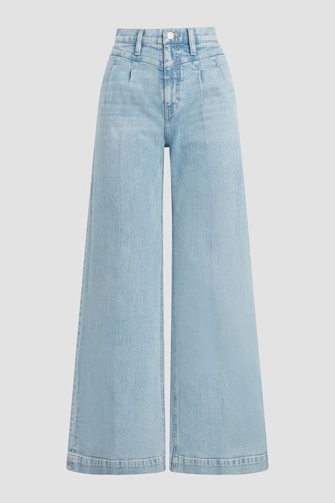 Jodie Pleated Front Yoke Wide Leg Light Blue Clothes, Dressy Denim, Trendy Fashion Tops, Light Blue Jeans, Casual Chic Outfit, Jean Top, Shorts Jeans, Really Cute Outfits, Blue Pants