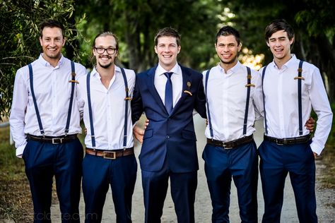 Candlelight Cellar Wedding at Groenrivier by Riekert Cloete {Karli Cellar Wedding, Groomsmen Suspenders, Wedding Groomsmen Attire, Navy Suits, Groom Wedding Attire, Groomsmen Outfits, Bridal Party Attire, Wedding Party Outfits, Bridesmaid Attire