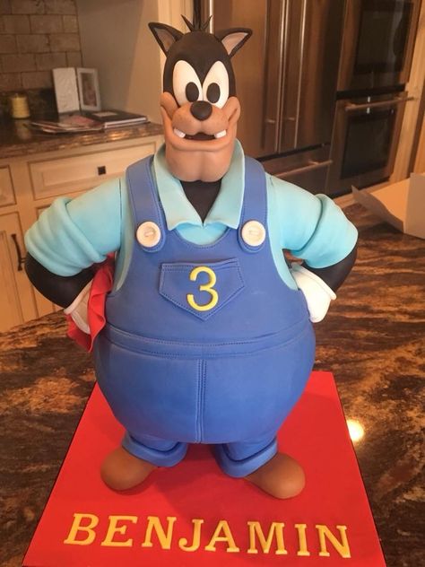 Can you believe this is a cake?! A wonderful woman in Cranberry Twp, PA made this cake for my son who loves Pete from Mickey Mouse Clubhouse! #PegLegPete #PeteFromMickeyMouseClubHouse Pete From Mickey Mouse, Racing Birthday, Disney Junior Mickey Mouse, Peg Leg, Mickey Mouse Cake, Goofy Movie, Minnie Party, Mickey Birthday, Childrens Birthday Cakes