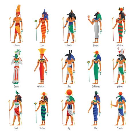 Egypt Ancient Gods Set Egypt Ancient, Ancient Egypt Gods, Ancient Gods, God Tattoos, Ancient Egyptian Gods, Egypt Travel, Egyptian Gods, God Art, Mesopotamia