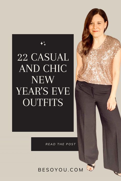 Get ideas about what to wear to a casual New Year's party. See 22 chic and casual New Year’s Eve outfits perfect for a laid-back celebration. New Years Casual Party Outfit, New Years Outfit Ideas For Women, Comfy New Years Eve Outfit Ideas, New Year Outfit Casual, New Years Outfits Parties, Casual New Years Eve Outfits, White Jeans Winter, Black Coated Jeans, New Year’s Eve Outfit