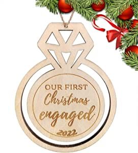 NEWLYWED GIFT- It is the perfect Christmas gift, ideal keepsake for couples, family gift and newlywed couples to celebrate first Christmas as Mr&Mrs or just engaged. SIZE: The 2022 ornament measures 3”. UNIQUE DESIGN: The perfect sentimental keepsake to remember the year you got engaged, this unique ornament will look stunning on the Christmas tree over the festive period! Couples Christmas Gifts, Christmas Gifts Personalized, Gifts For Bride, First Christmas Engaged, Engagement Ornament, Christmas Ideas Gifts, Couples Christmas, Wooden Christmas Decorations, Couples Gifts