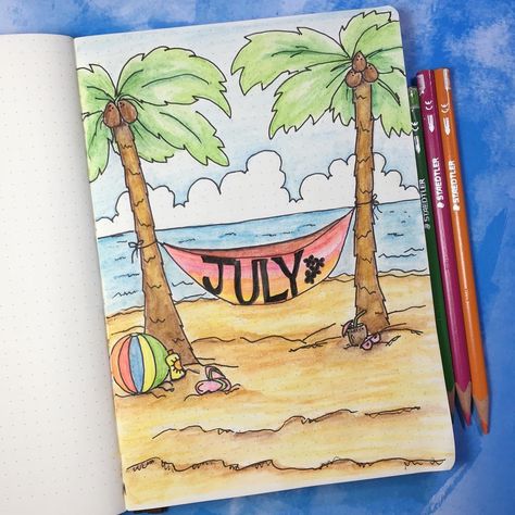 I’m definitely vibing the summer now that I’ve finished my July page 😄 ☀️ 🌴⛱. . . . #bujobeauties #bulletjournalcommunity #leuchtturm #bujo… June Bujo Ideas, Summer Bujo Ideas, July Journal Page, July Journal Ideas, July Drawings, Plus Size Puffer, Plus Size Puffer Coat, July Art, Journal Collection