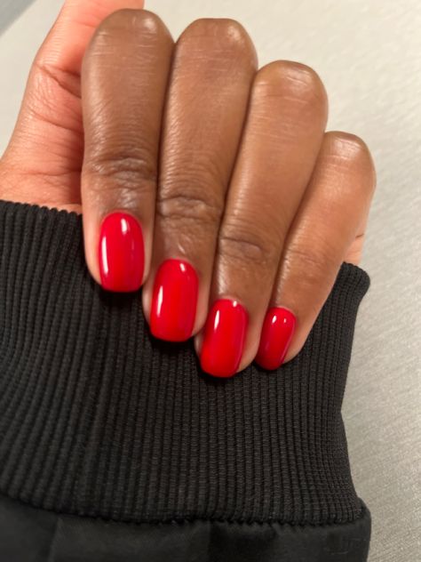 Elegant Red Nails, Red Shellac Nails, Short Red Nails, Overlay Nails, Bright Red Nails, Red Gel Nails, Red Manicure, Red Acrylic Nails, Smink Inspiration