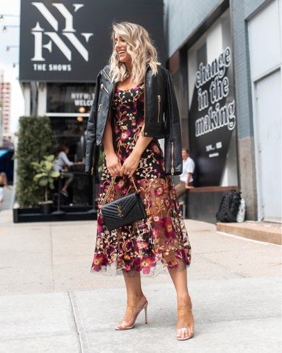 Summer To Fall Transition Outfits, Fall Midi, Dress With Jacket, Modern Womens Fashion, Midi Dress Fall, Fall Transition Outfits, Embroidered Lace Dress, Transition Outfits, Fall Transition