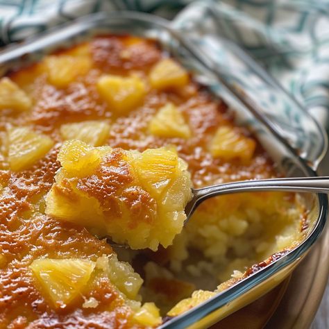 Are you a pineapple fanatic like us? If those sweet, tangy tropical flavors make your taste buds dance, then get ready to meet your new favorite dessert - The Most Tantalizing Pineapple Bake! This lusciously Pineapple Bake, Pineapple Casserole, Baked Pineapple, Pineapple Dessert Recipes, Pineapple Desserts, Cinnamon French Toast, Pineapple Recipes, Pecan Pie Recipe, Pineapple Cake