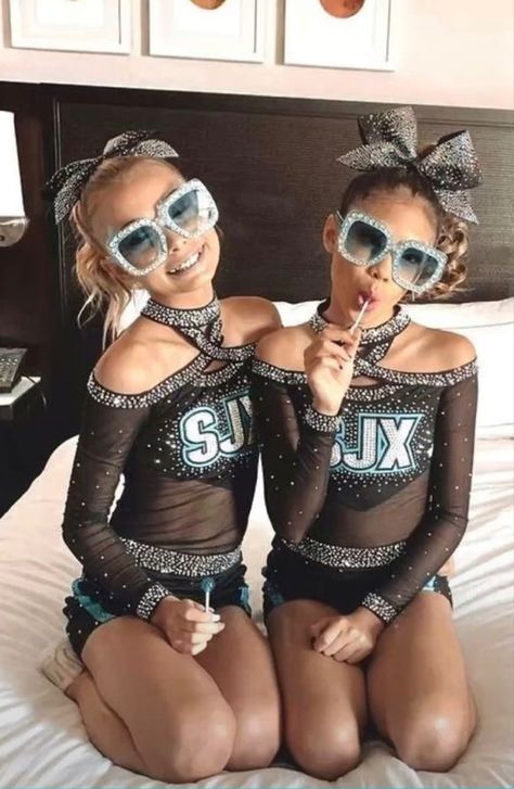 Competitive Cheer Uniforms, Cheer Gym Aesthetic, Cheer Competition Pictures, All Star Cheer Poses, Cheer Uniforms, All Star Cheer Pictures, Cheer Pictures 3 People, Aesthetic All Star Cheer Pictures, Trio Cheer Pictures