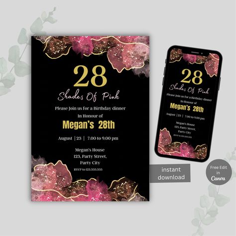 Excited to share the latest addition to my #etsy shop: Editable Shades of Pink Invitation, Agate Birthday Dinner Invitation, Printable - 8 https://etsy.me/3CkHESR #pink #birthday #black #invitationtemplate #invitetemplate #editableinvitation #agateinvitation #birthdayd Shades Of Pink Birthday Dinner, Pink Birthday Dinner, Computer Editing, Birthday Dinner Invitation, Pink Invitation, Email Invitation, Dinner Invitation, Dinner Invitations, Birthday Dinner