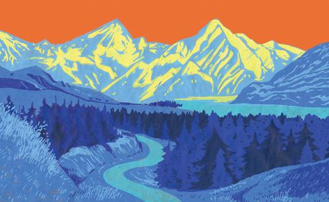 ArtStation - Mountains landscape, Anna Shalamova Posca Mountain, Posca Landscape, Mountain Reference, Posca Markers, Posca Marker, House Vibes, Reference Art, Posca Art, Mountains Landscape