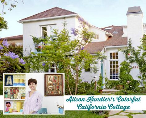 Designer Alison Kandler's Colorful California Cottage | hookedonhouses.net Alison Kandler, California Cottage, Cottage Tiny House, Shabby Furniture, Victorian Style House, Colorful Cottage, Sarah Richardson, Cottage Style Homes, Cottage Interior