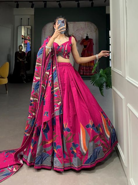 Navratri Chaniya Choli Online – Page 3 – Inayakhan Shop Gotta Patti Dupatta, Chanderi Lehenga, Zip Stitching, Chaniya Choli Designs, Latest Bridal Lehenga, Navratri Dress, Rani Pink, Floral Lehenga, Stitched Lehenga