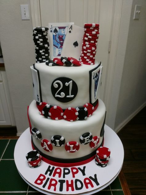 Poker Cake, Casino Birthday, 21st Birthday Cakes, Birthday Cakes For Men, Crazy Cakes, Cakes For Men, Jack Black, 60th Birthday, 21st Birthday