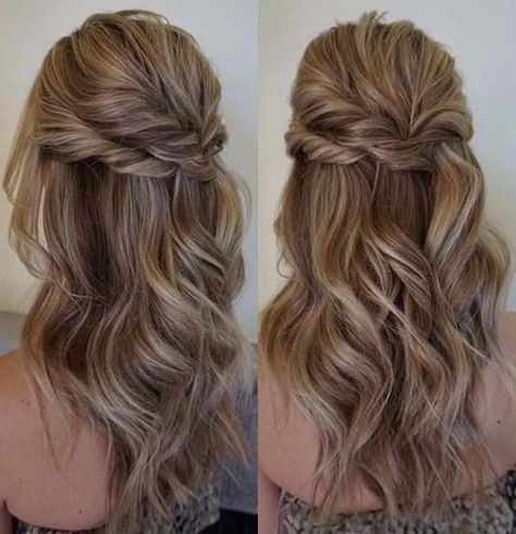 Softening Twists - Half Up Half Down Hairstyles. #hair #hairstyles #hairstyleideas #hairstyleideas #halfup #halfuphalfdown #style #styles #girls #women #fashion #twist #twistbraided Partial Updo, Flop Era, Up Hairdos, Half Up Wedding Hair, Hairdo Wedding, Bridal Hair Inspiration, Hair Diy, Wedding Hair Down, Wedding Hairstyles For Long Hair